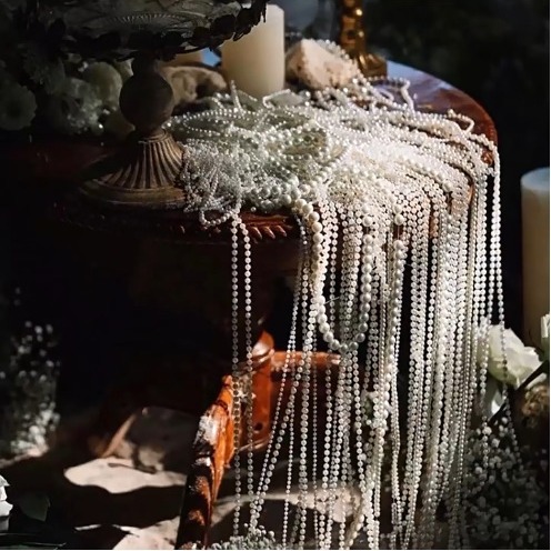仿珍珠线连珠 婚庆装饰珍珠串 DIY婚礼现场道具珠串 珠链子珠帘