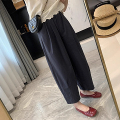 日系气球裤女秋季加厚休闲裤百搭宽松显瘦九分哈伦裤小个子九分裤
