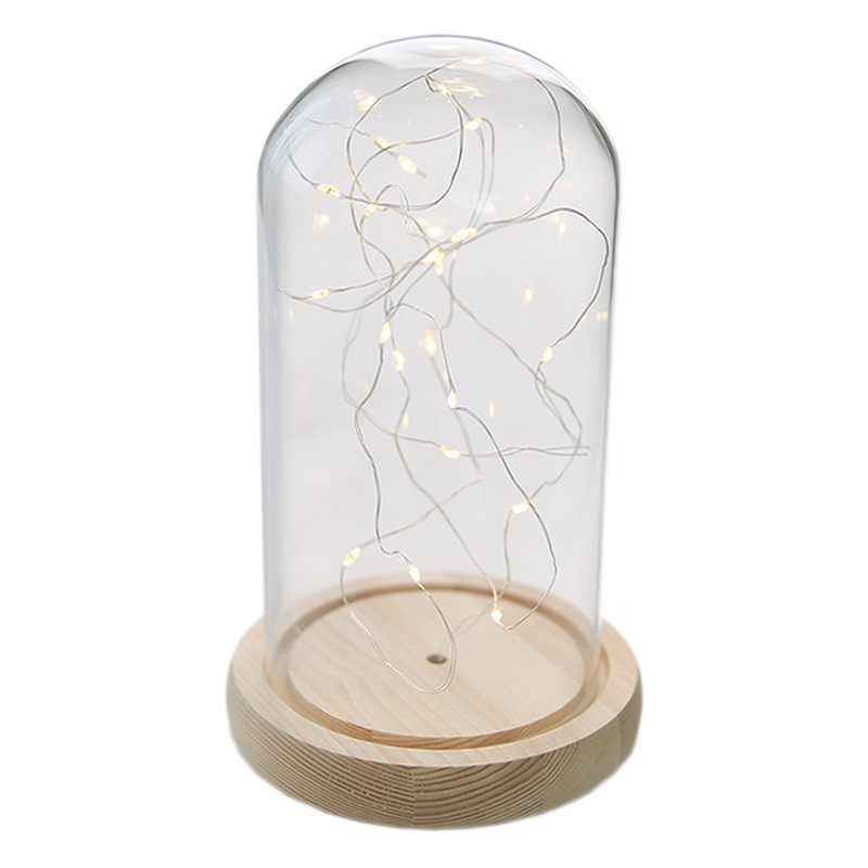 Fábrica Yongsheng flor LED luz vidrio cubierta fuego árbol plata flor TikTok mano molde vidrio cubierta de alambre de cobre pantalla