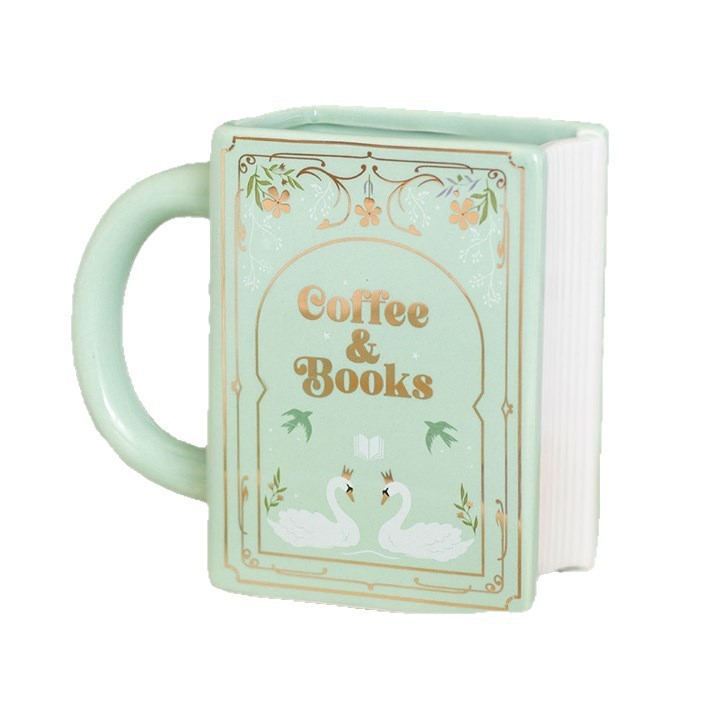 Taza de cerámica en forma de libro con mango Taza de libro Taza de cerámica en forma de libro Taza de café