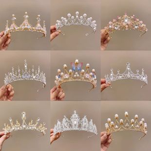 Birthday Crown Tiara Female Princess Classy Crown Girl Hairpin Hairband Kidsren Little Girl Headband Bridal Hair Accessories