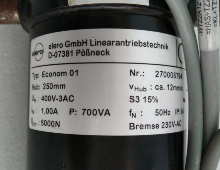 ELERO 直线电机 D-07381 P06NECK 加工 制造，材料