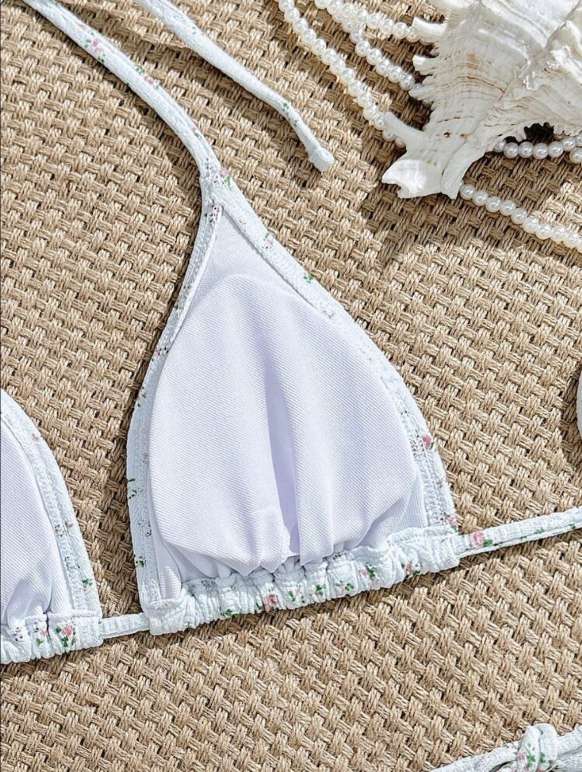 Women's Clothing Style Women's Bikini Swimsuit High-End Floral Print Halter Neck Tie-Up Sexy Swimwear For Hot Springs And Vacations_ecoleips.com