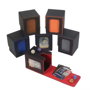 Spot High-End Pu Leather 100+ Game Card Box Magic Window Storage Box Packaging Box Pu Card Box