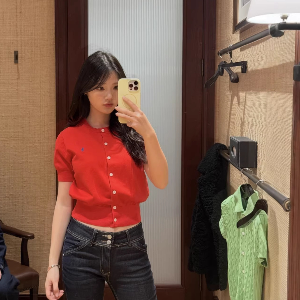 2026 Summer New Arrival Women's Pony Embroidery Cotton Crew Neck Short Sleeve Knit Cardigan