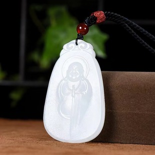 Xinjiang Hetian Jade White Jade Hug Buddha Pendant Jade Buddha Buddha Jade Pei Laughing Buddha Maitreya Buddha Pendant Wholesale