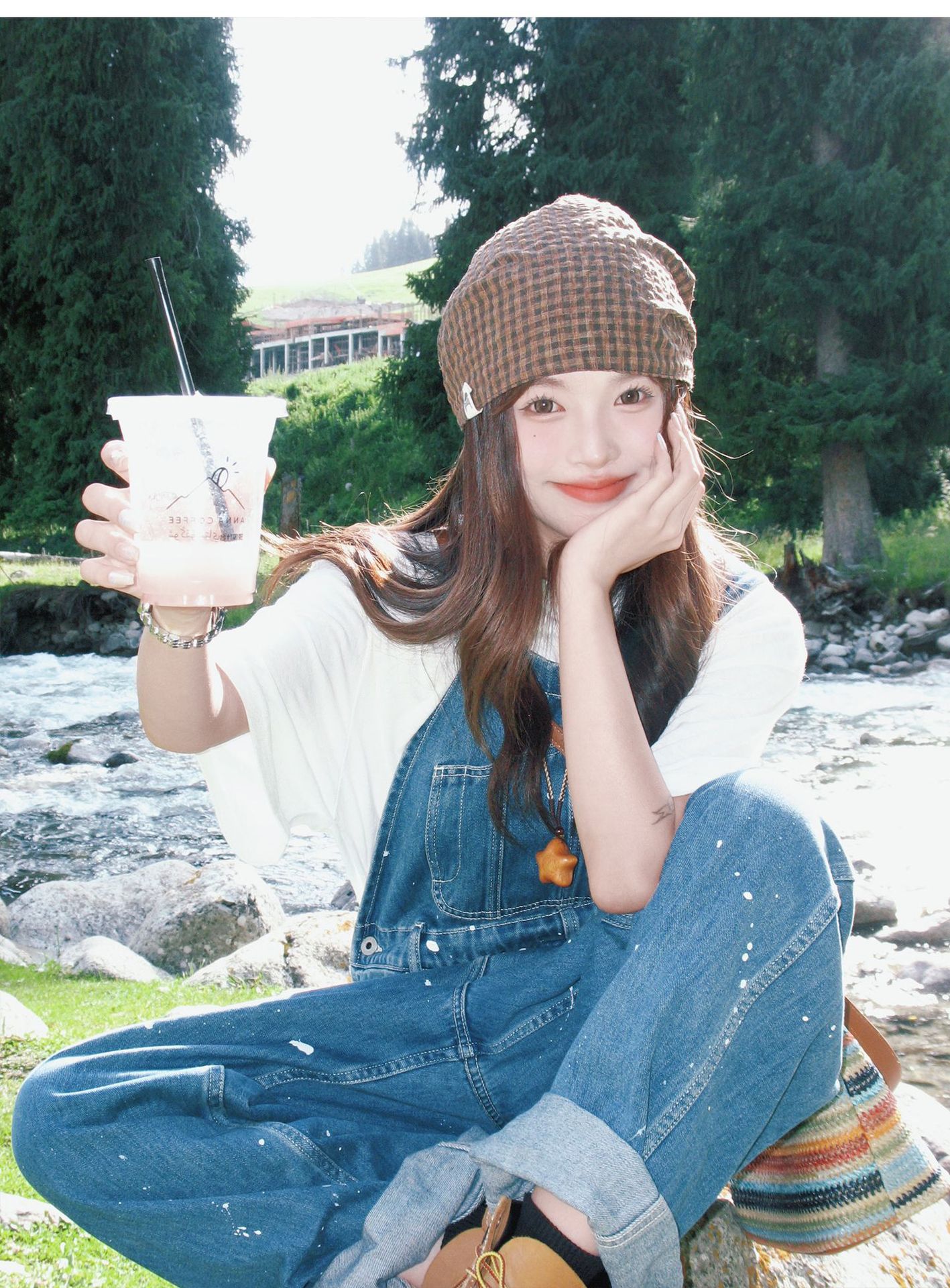 Vintage-Karomütze für Damen, dünn, für den Sommer, für großen Kopfumfang, elegant, vielseitig und lässig._voghion.com