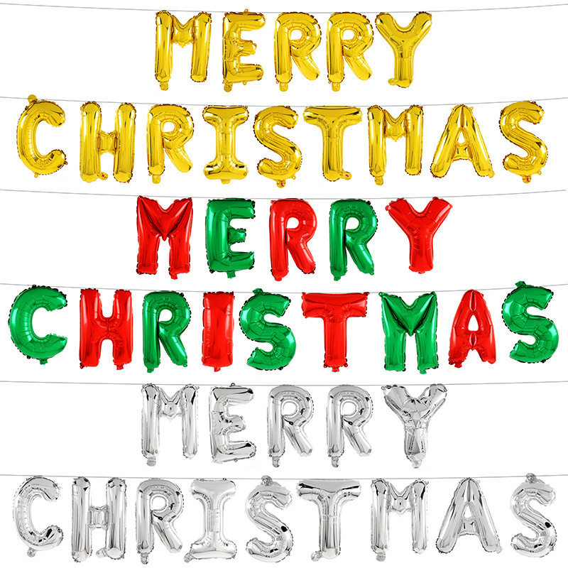 Christmas Basic Simple Style Letter Aluminum Film Christmas Balloons display picture 1