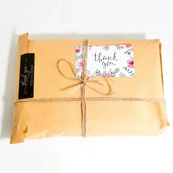 Cross-border Amazon pink thank you card coated paper card thank you gift card packaging English card