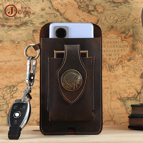Phone Waist Bag Cross-Border Genuine Leather Tactical Waist Bag Men's Phone Bag Mademoiselle Leather Sports Waist Bag For Men Waist Bag