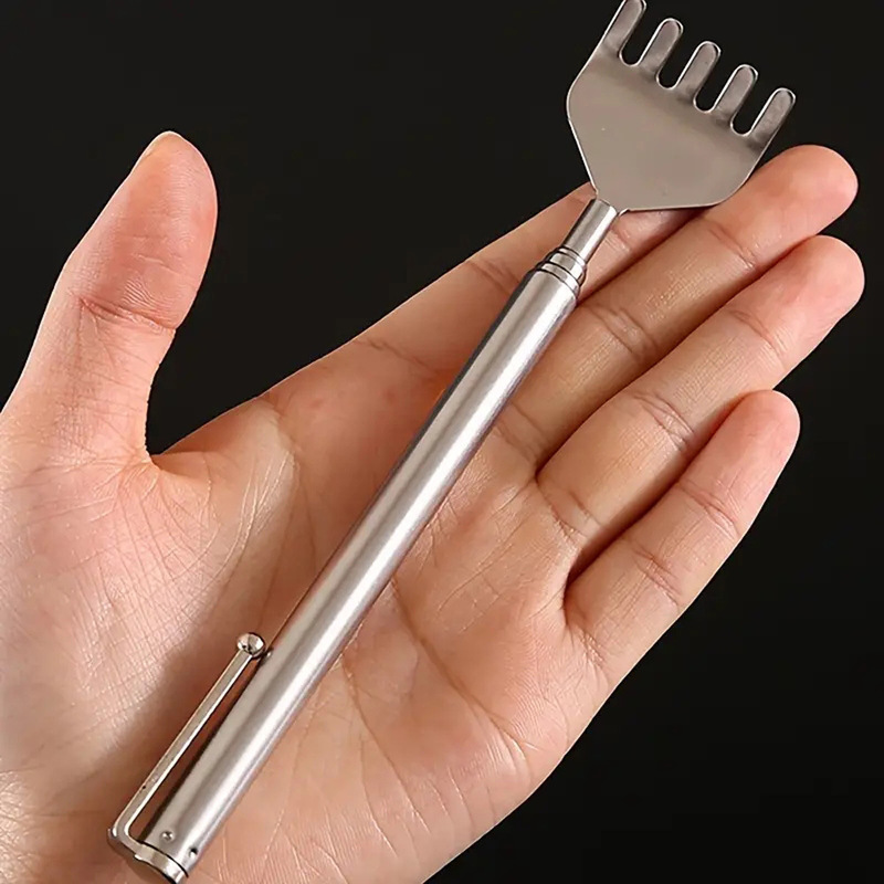 Pen Itch Scratching Stainless Steel Scratching Rake Back Scratching Device Head Massager Retractable Scratching Rake Old Man Music