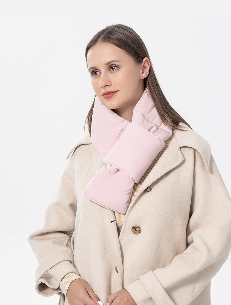 Écharpe d'hiver en velours à plumes pour femme, couvre-cou coréen, nouveau produit_voghion.com