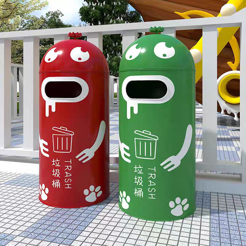 Creative Personalized Gym Trash Can Retro Large Shopping Mall Smoke Extinguishing Box Outdoor Cartoon Classification Trash Can