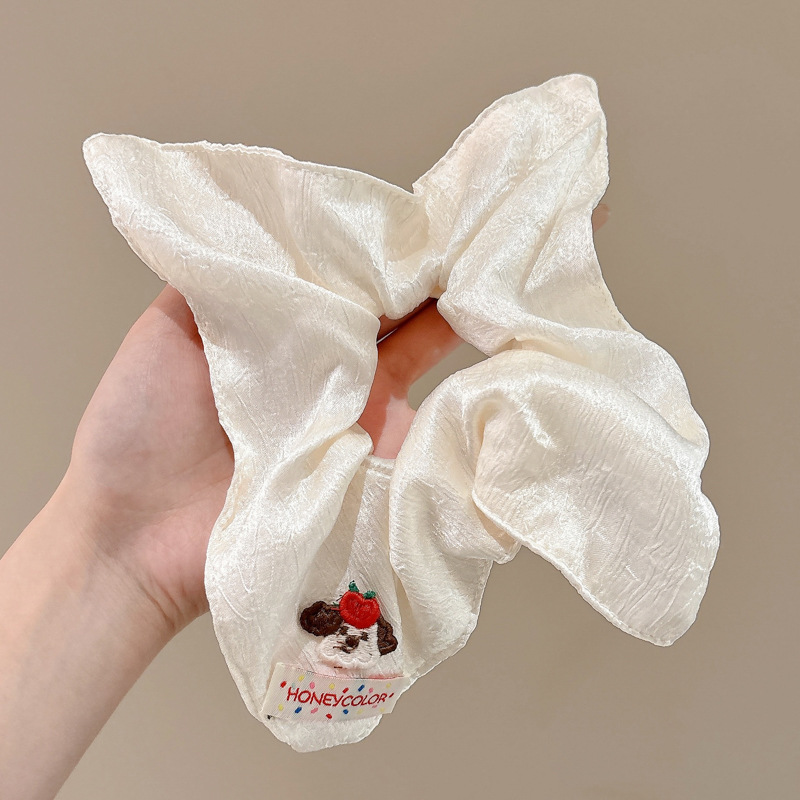 Temperamento bufanda cuadrada intestino lazo para el cabello femenino 2025 nuevo estilo súper grande cola de caballo cabeza cuerda viento perezoso banda de goma cuerda para el cabello tocado