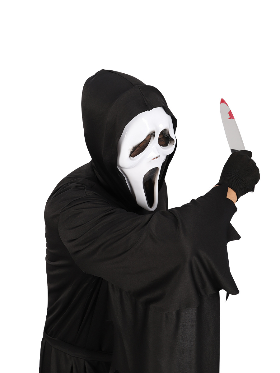 Disfraz de Scream 5, cosplay de terror, capa de Halloween, réplica de la película, disfraz de Grim Reaper, estilo de terror