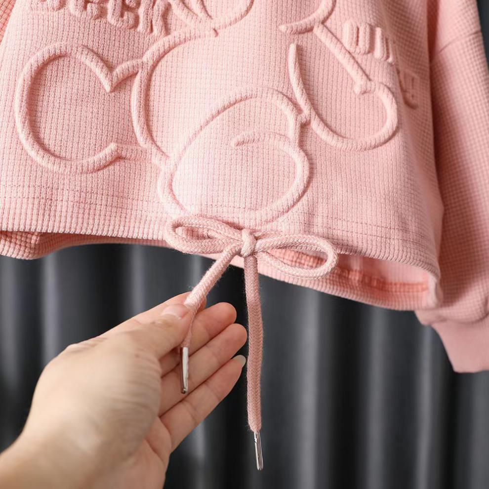 Ensemble sweat à capuche et pantalon motif ours pour fille_voghion.com