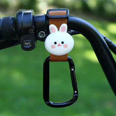 Vehicle Hook Front Universal | Other Electric Vehicle Accessories - brown-woven-strap-square-buckle-little-white-rabbit-short-style