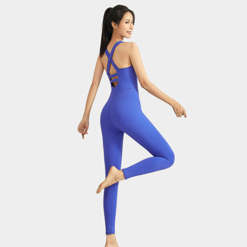 Wholesale New Women's Sports Bodysuit Yoga Set Tight Chest Pads Yoga Outfit Fitness Beautiful Back Exercise Set
