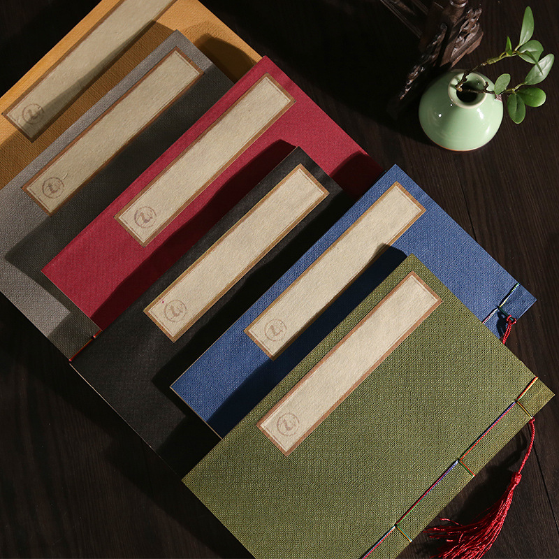 宣纸本彩色线装本册页宣纸抄经本封面竖行方格加厚宣纸印谱毛笔硬