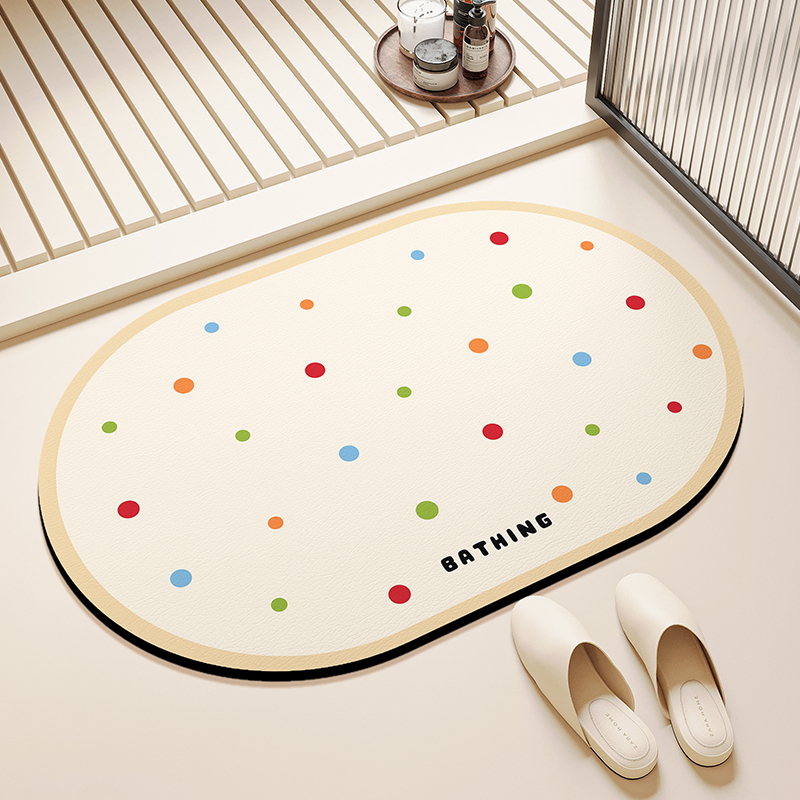 Cute Ins Style Bathroom Water-Absorbent Non-Slip Floor Mats Cartoon Bathroom Toilet Door Soft Diatom Mud Floor Mats Carpet