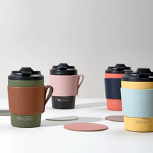 厂家批发PU皮革咖啡杯杯套手拿式可拆卸隔热隔烫奶茶杯套可印logo