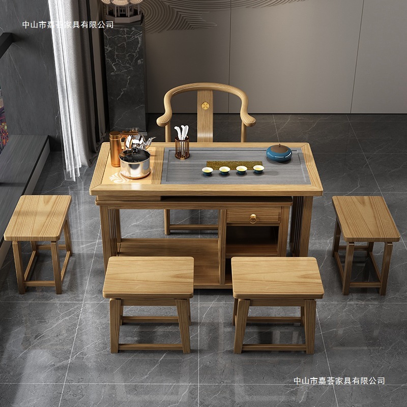 無垢材バルコニーティーテーブルと椅子の組み合わせ家庭用お茶中国風の小さなコーヒーテーブルレジャー新しい中国風の小さなティーテーブルティーテーブル|undefined