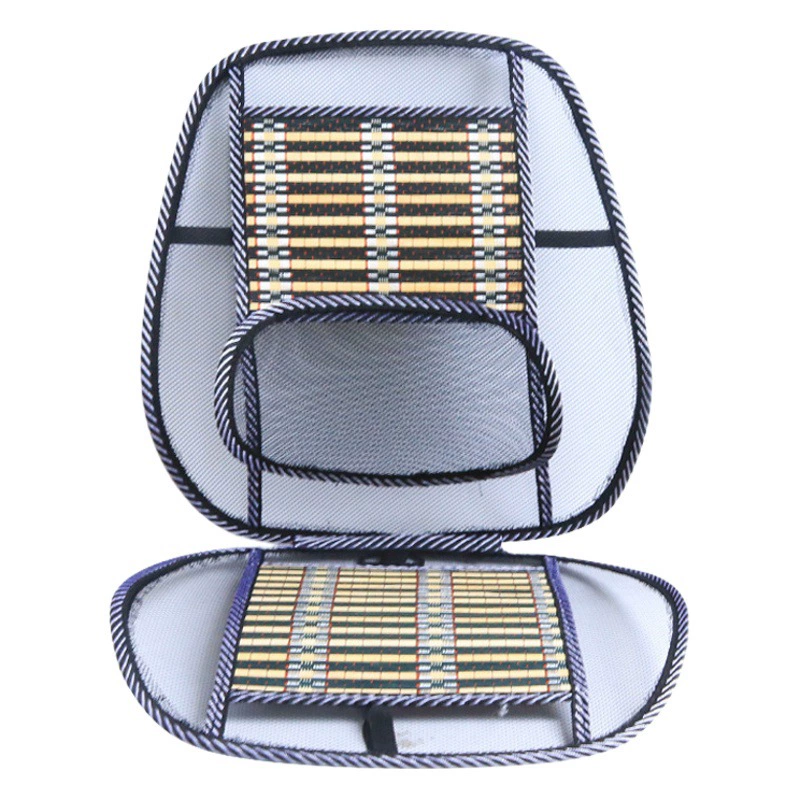 Летняя Автомобильная цельная подушка из стальной проволоки, автомобильная Массажная бамбуковая шелковая подушка, домашняя машина, дышащая поясничная подушка двойного назначения