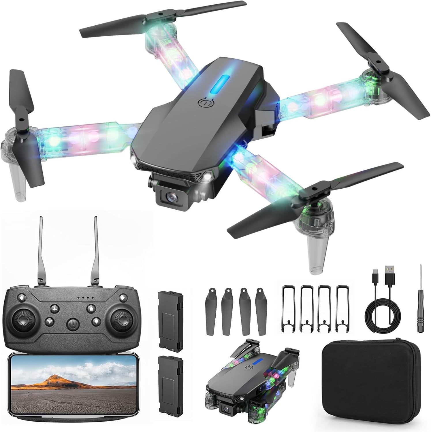 X13D avión de control remoto de alta definición fotografía aérea UAV luces LED cuadricóptero evasión de obstáculos modelo aéreo avión estudiante