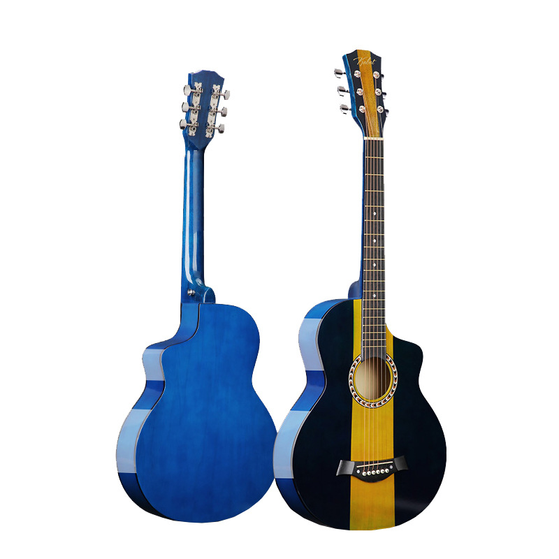 Guitarra al por mayor 38 pulgadas de gran cantidad en stock degradado color madera guitarra principiante práctica piano popular jita Ji