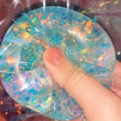 小紅書同款麥芽糖極光捏捏樂漿球解壓發泄水晶亮片手捏揉擠壓透明