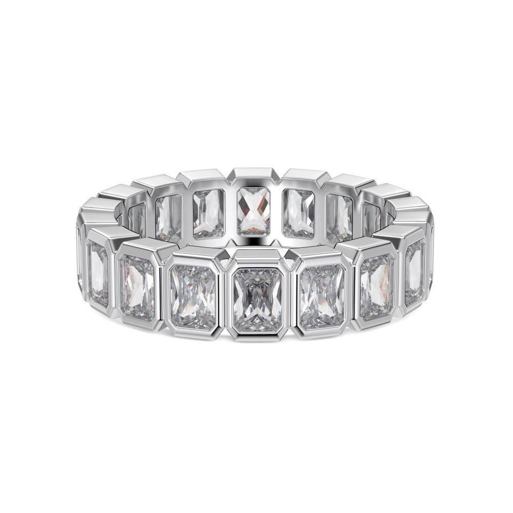 white rectangular design fashionable stone inlay with zircon