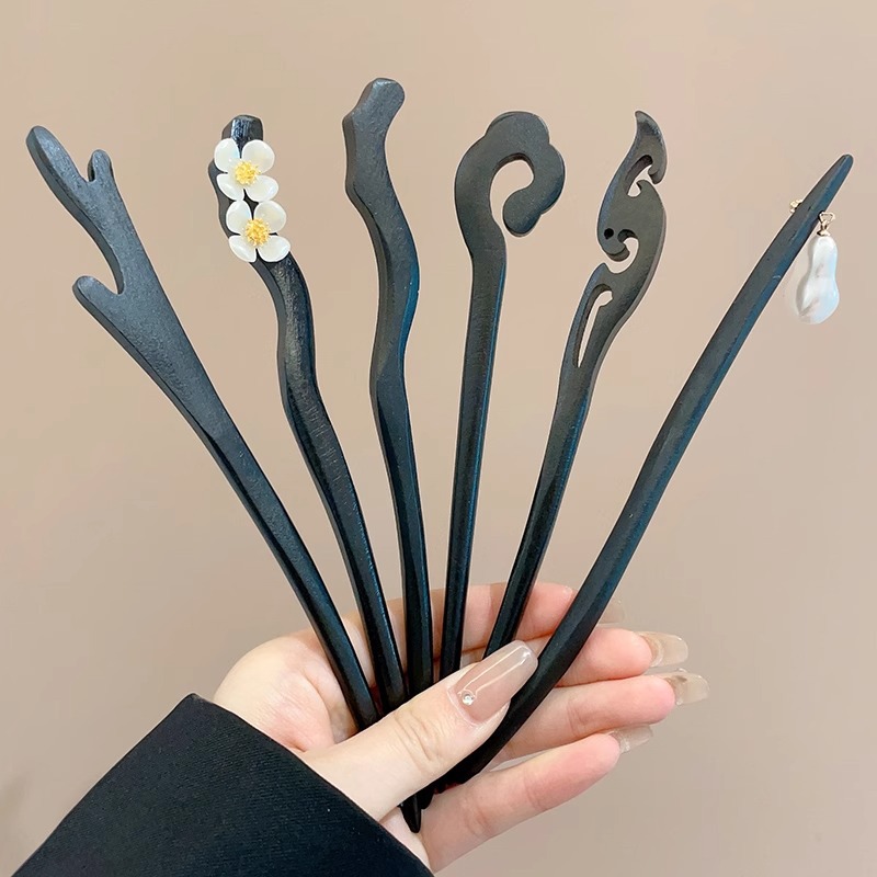 Horquilla de flores con flecos de estilo antiguo, temperamento femenino de alto nivel, escalón, horquilla de Hanfu, horquilla de cabello en la parte posterior de la cabeza, tocado de horquilla