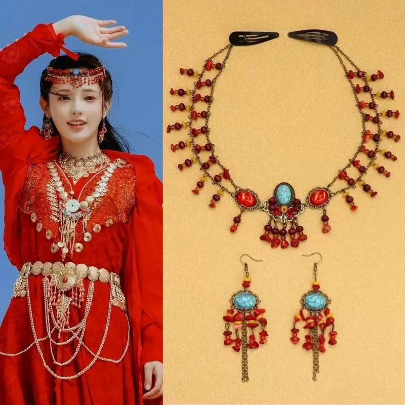 小枫头饰波西米亚发饰套装沙漠拍照古风汉服额饰大西北旅游饰品女