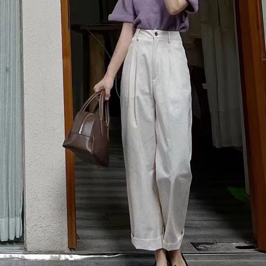 White spring trousers