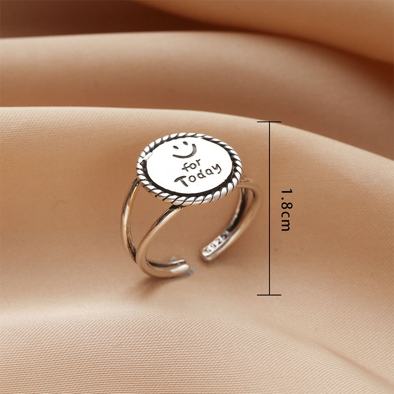 Korean version Dongdaemun Taeyin Castle ring, a retro, aged, individualistic, and cool style open ring accessory on Instagram pic 22