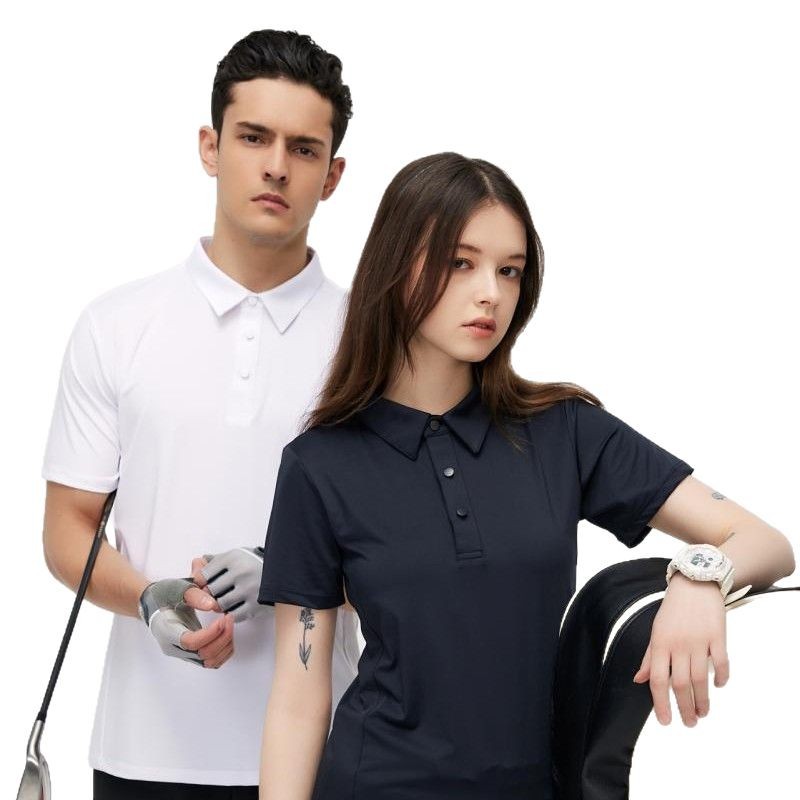 Primavera y verano deportes de ocio polo de manga corta mujer y hombre con solapa rápida secado rápido tenis transpirable bádminton ropa deportiva impresa