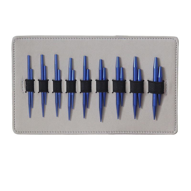 5 + 8 aguja de manga azul alúmina desmontable aguja de anillo conjunto intercambiable herramienta de tejido de aguja de suéter