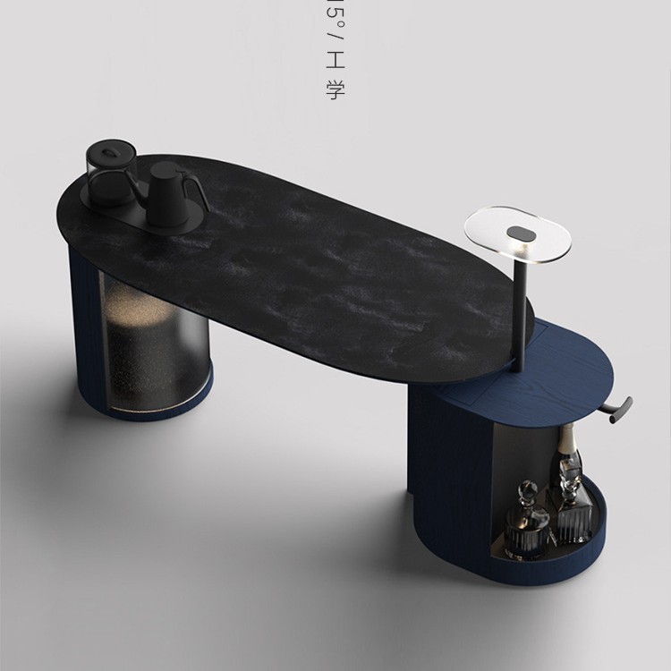 Mesa de té de lujo ligero, sensación moderna de alta gama, hogar de alta gama, familia 2024, nuevo balcón, mesa de té de piedra microcristalina minimalista de estilo italiano