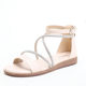 One-word Sandals Women's Summer 2024 New Rhinestone Open Toe Korean Flat Flat Heel Large Size Roman Shoes 1477-9