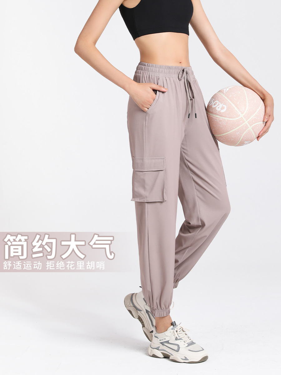 Pantalones deportivos de primavera y verano europeos y americanos pantalones de lápiz transpirables sueltos rectos para mujer Pantalones de entrenamiento físico de secado rápido para correr profesional
