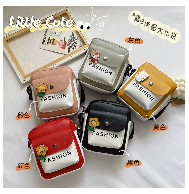 Wholesale of new Korean-style small square bags, cute single-shoulder bags for export, wide-shoulder crossbody bags, cosmetic bags, mobile phone bags and women's bags full figure