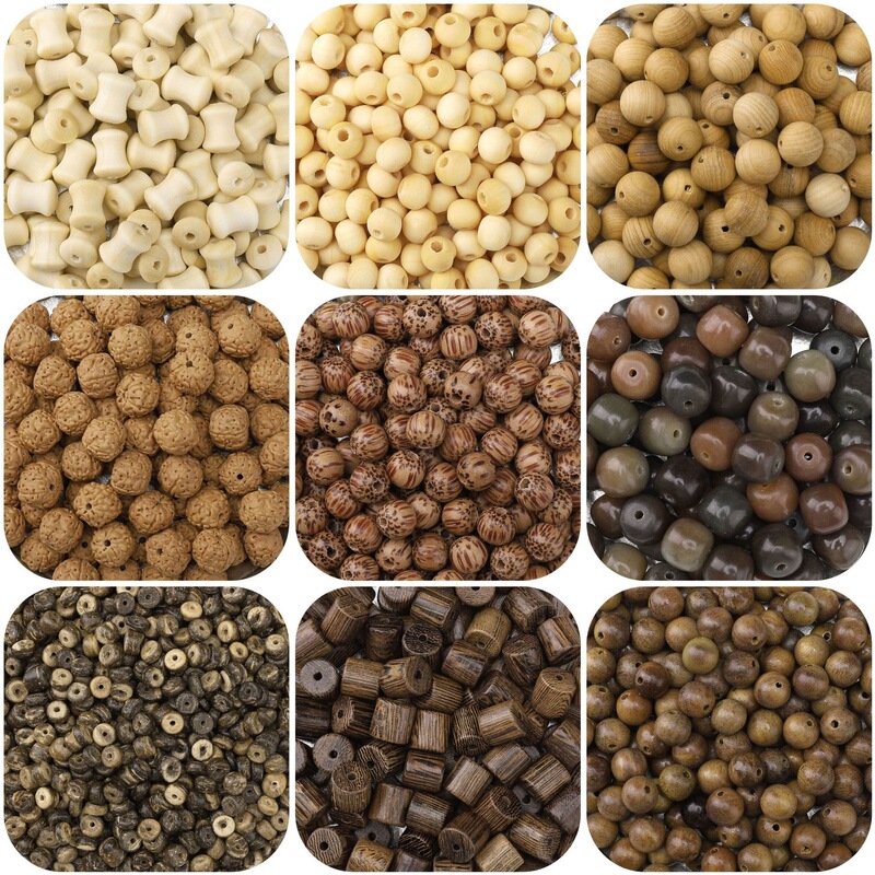 Chicken wings green sandalwood beads round beads national tide literary play lotus beads hand beaded accessories bracelet necklace material bag accessories