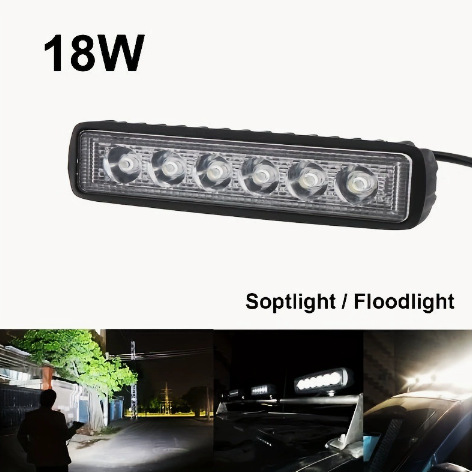 Cross-border bestseller: grille light, off-road lighting, car LED work light, 18W floodlight, linear roof spotlight