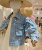 Denim spring autumn lace jacket for leisure, Korean style