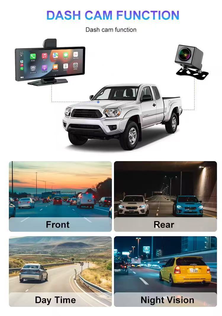 Cross-Border Carplay Driving Recorder Hd 4K Front and Rear Dual Recording Wifi Navigator Center Console Reversing Image