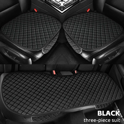 Three-Piece Set, Five-Seat Linen Seat — Universal seat cover - classic-black-three-piece-suit-linen