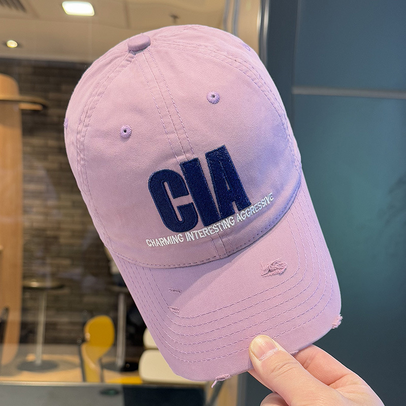 letras coreanas bordadas sombrero de béisbol para mujeres 2025 pollo nuevo estilo de moda versátil sombrero de boca de pato muestra cara pequeño sombrero solar