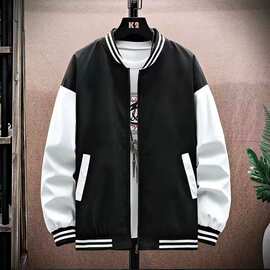 纯色棒球服外套男春秋潮流宽松夹克潮牌青少年学生港风秋装上衣服