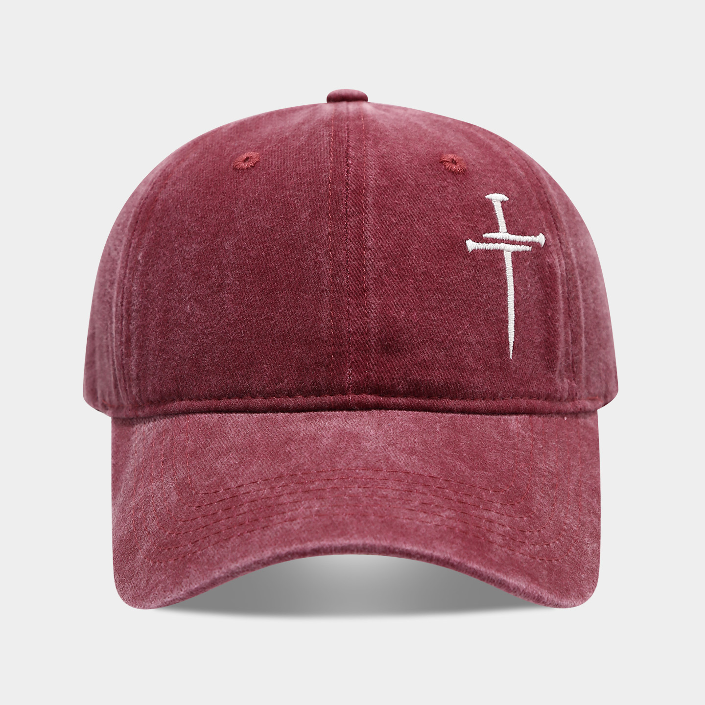 Cruz de uñas sombrero hombres y mujeres diversión ajustable suave superior lavado vintage algodón bordado Cruz gorra béisbol moda image 13