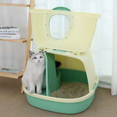 猫砂盆廊下式半閉鎖式隔臭超特大長通路砂付き猫猫猫トイレ用品